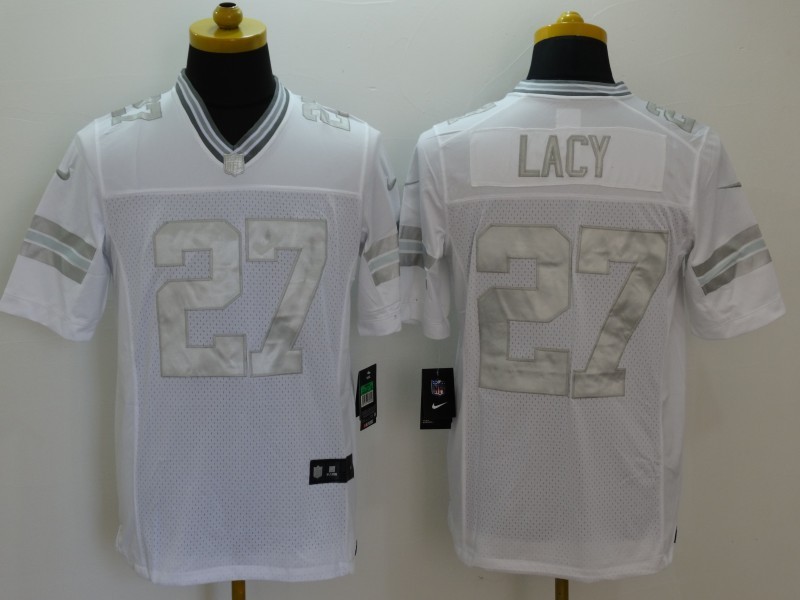 Men's Green Bay Packers Eddie Lacy #27 White Jersey